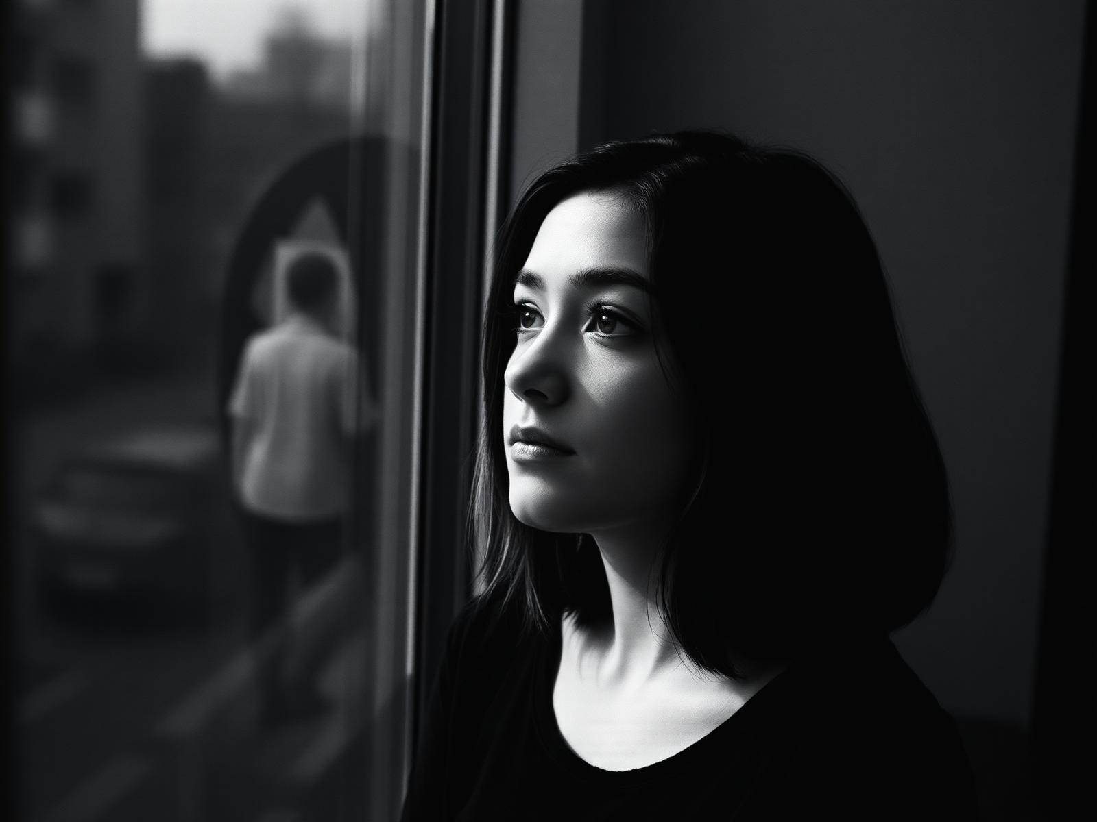 Studiu de portret — o femeie lângă fereastră în lumină blândă